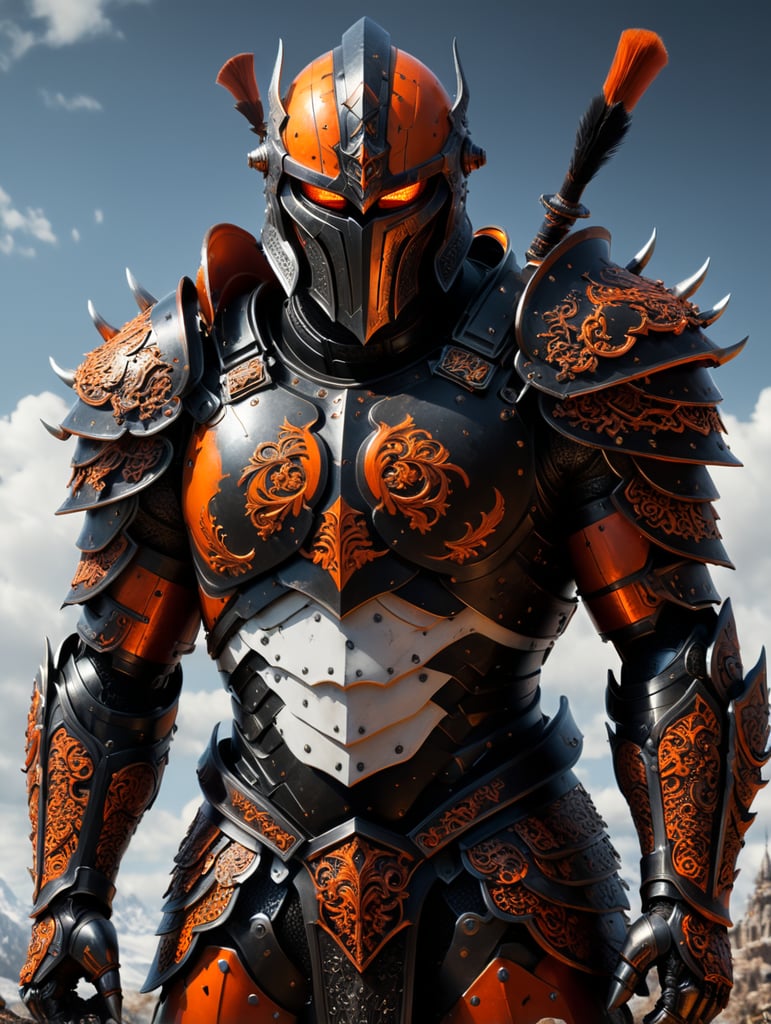 Make the Armour white and black and orange