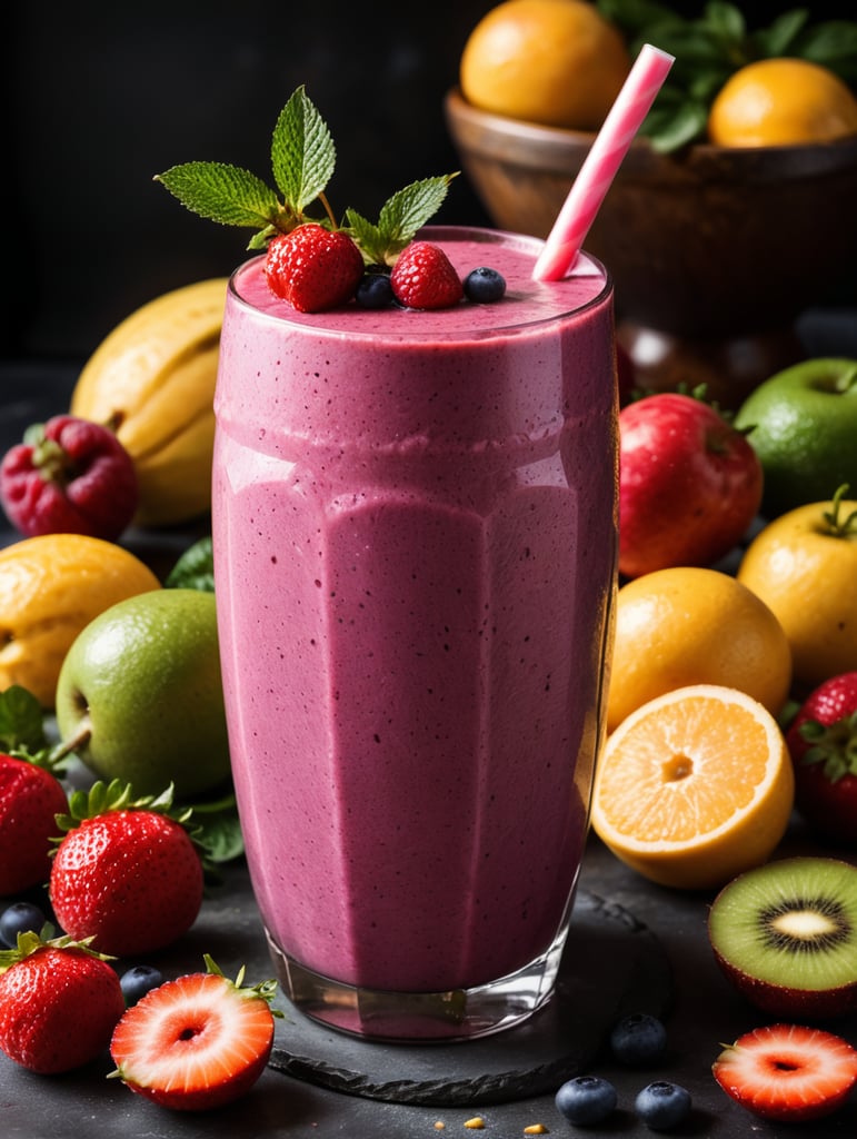 nutritious smoothie with a dynamic splash