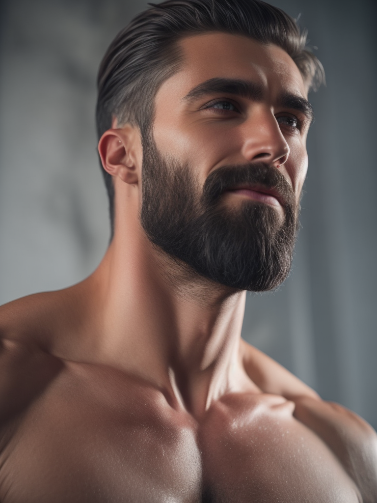 portrait of a muscular bearded man, sharped, detailed