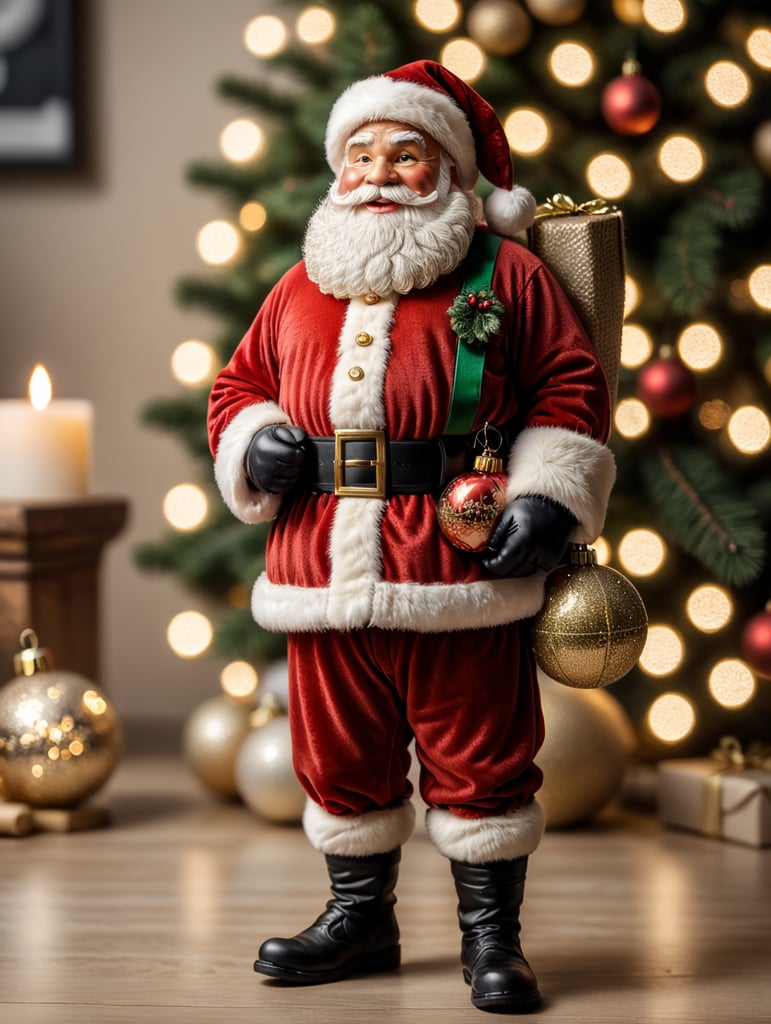 santa claus as a christmas toy for the christmas tree