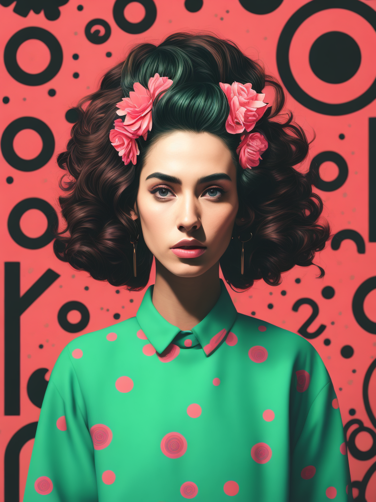 pink green black cream noise patterns risograph girl, happy surrealism, fashion, shot on sony, edited with Maya, Nuke, Blender, Fusion, Houdini