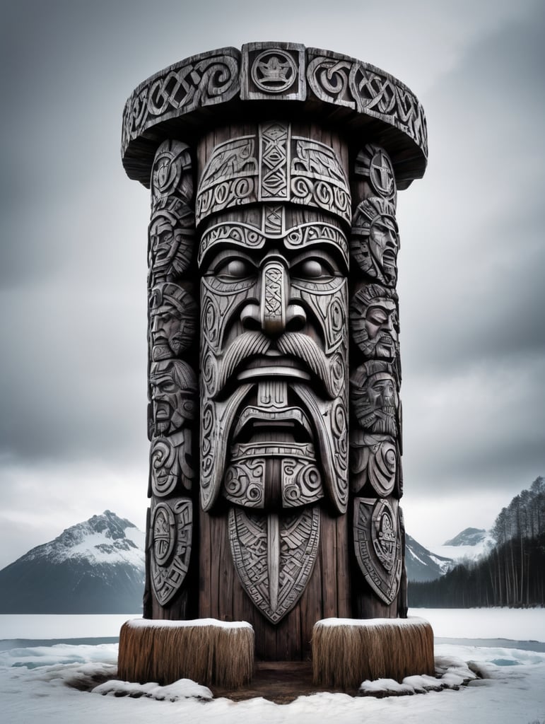 viking totem pole