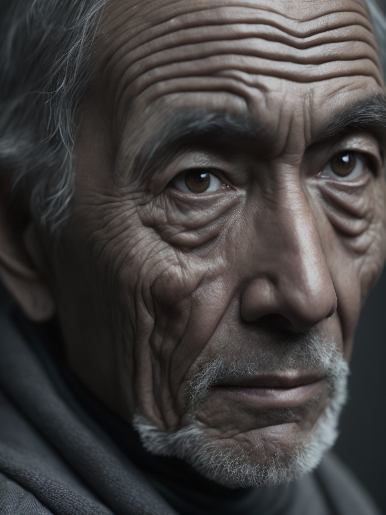 Portrait of a tribal elder with a face tattoo, photography, beautiful, black background, colorful, realistic, masterpieces, top quality, best quality, official art, beautiful and aesthetic