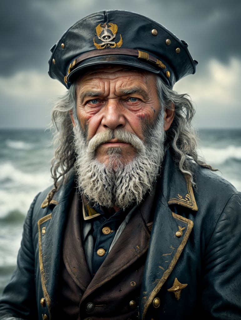 a wet plate photograph of a grizzled old sea captain