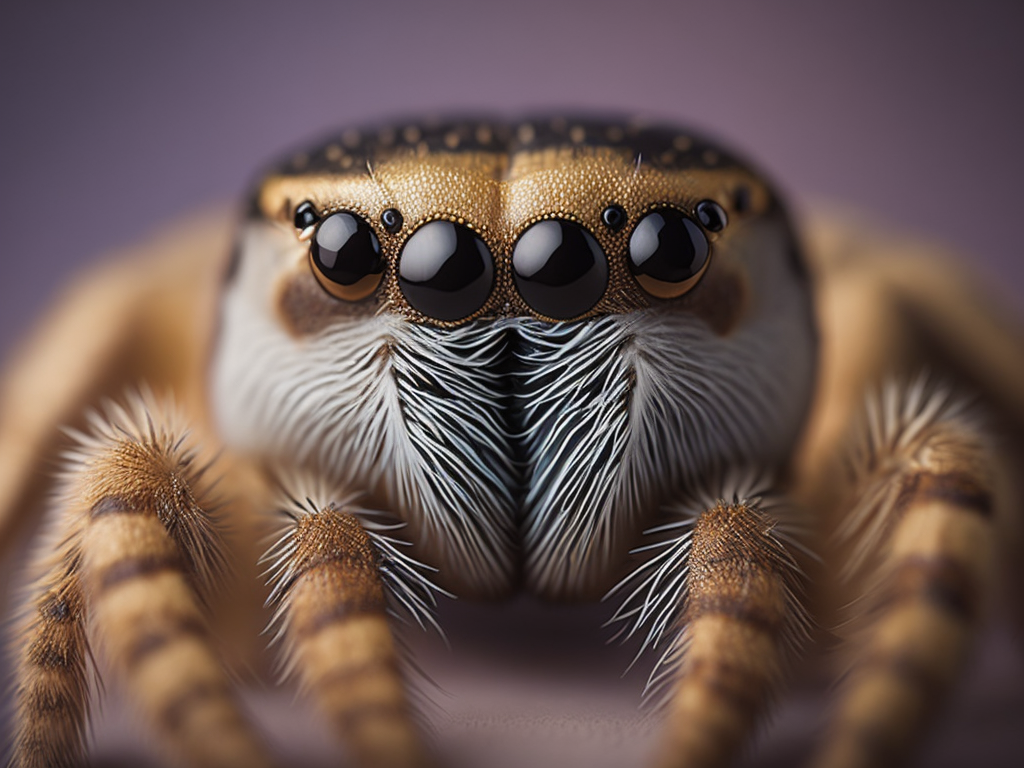 Spider peeking over pastel bright background