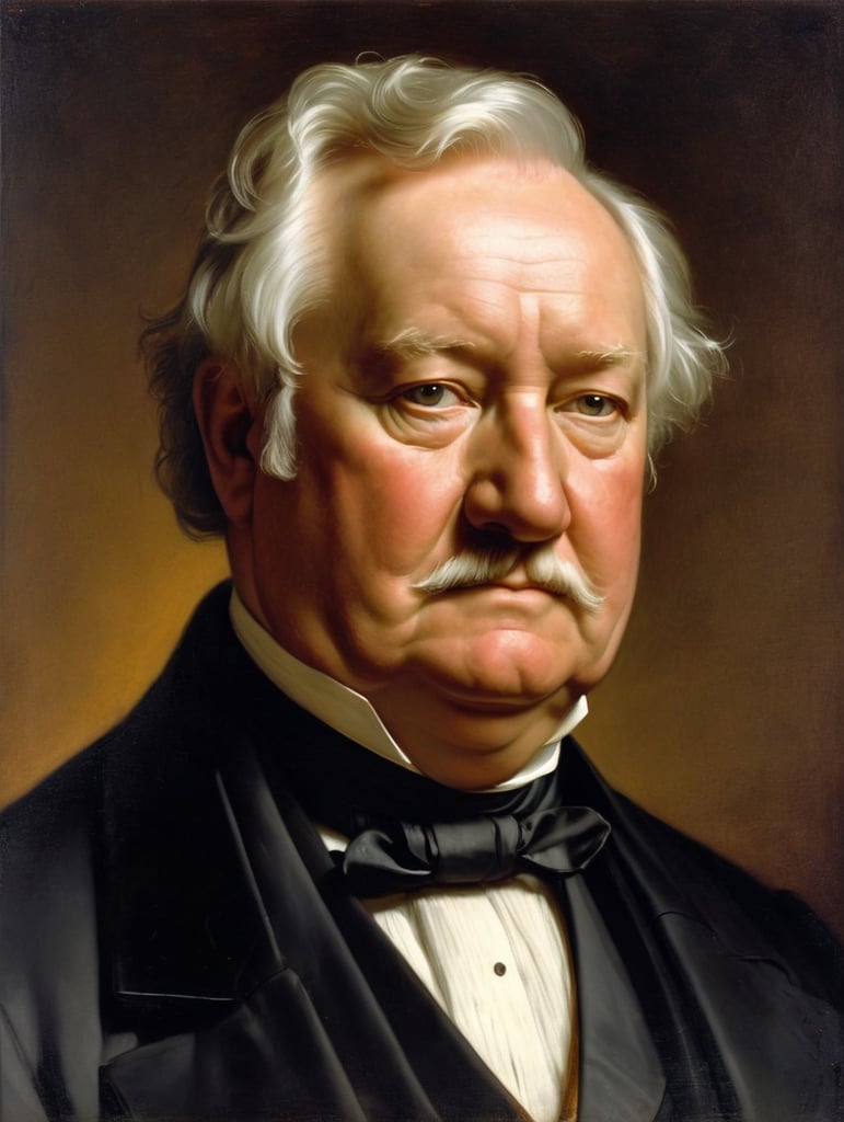 Portrait of Millard Fillmore by Rembrandt Harmenszoon van Rijn, sad face, America, so sorry