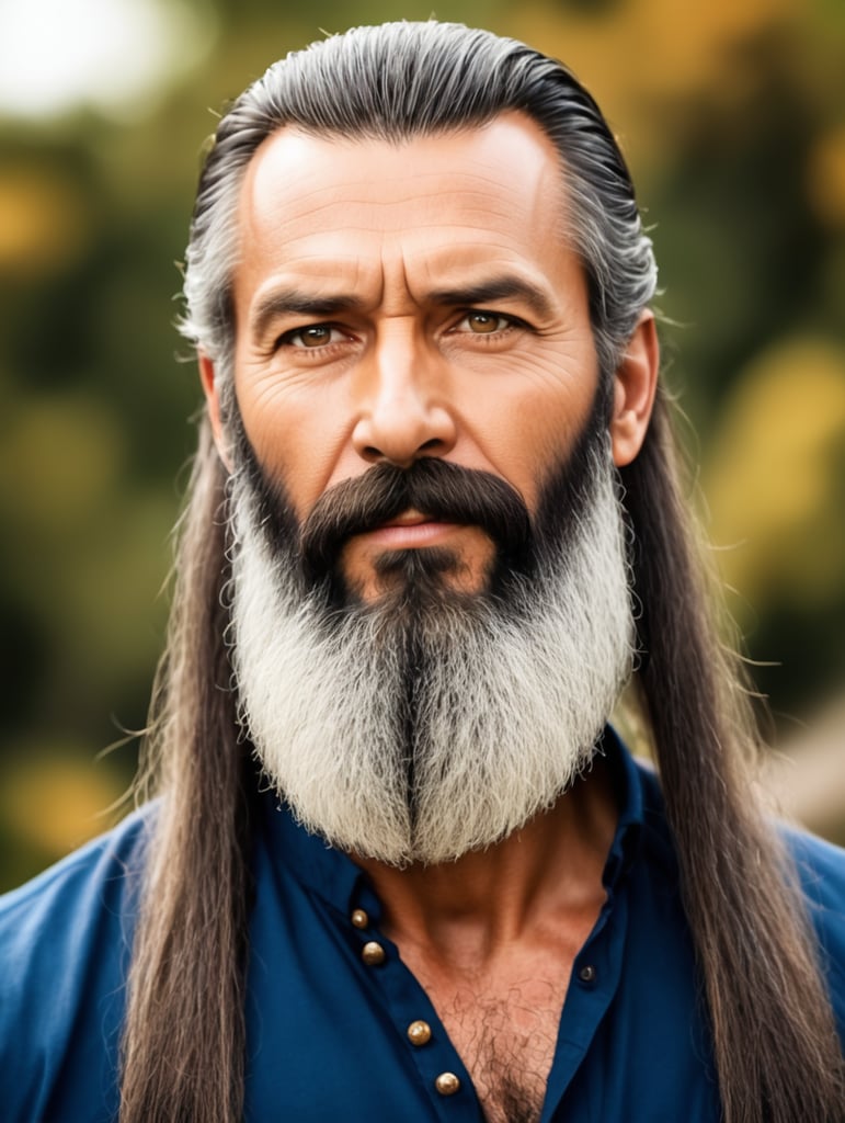 Middle age alsacia man with long beard