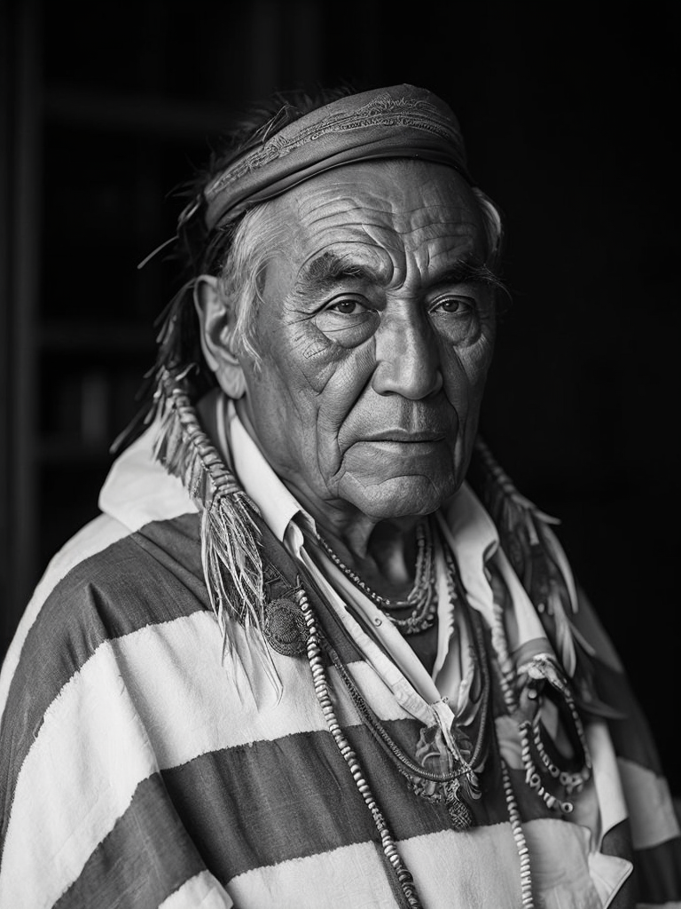 Canada's First Nations people, rare historical photo, black and white photography, a man, redskin, native Americans