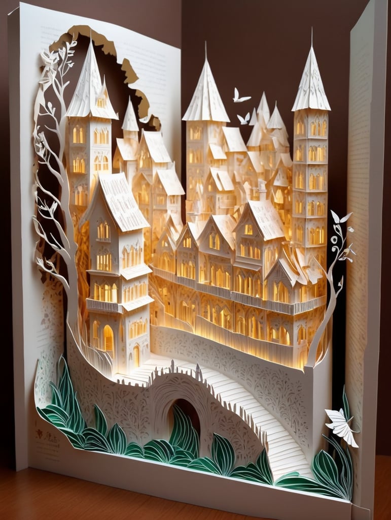 Много высоких домов. На стенах домов картины знаменитых художников.