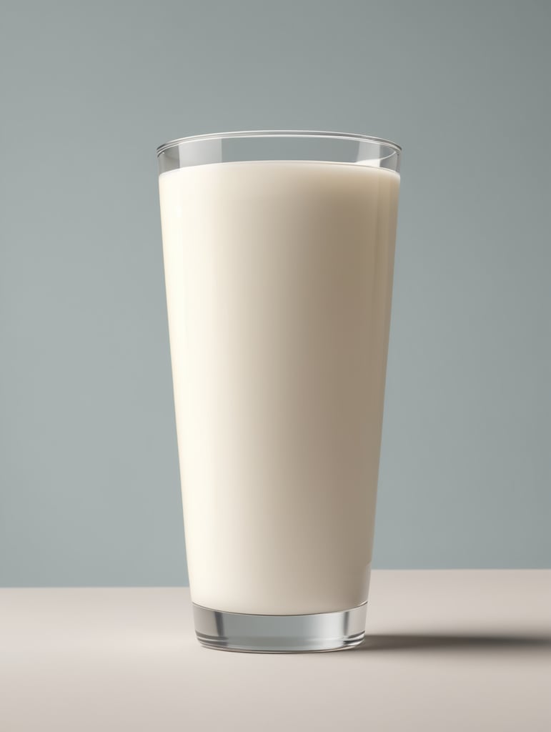 A mockup of a glass of milk.