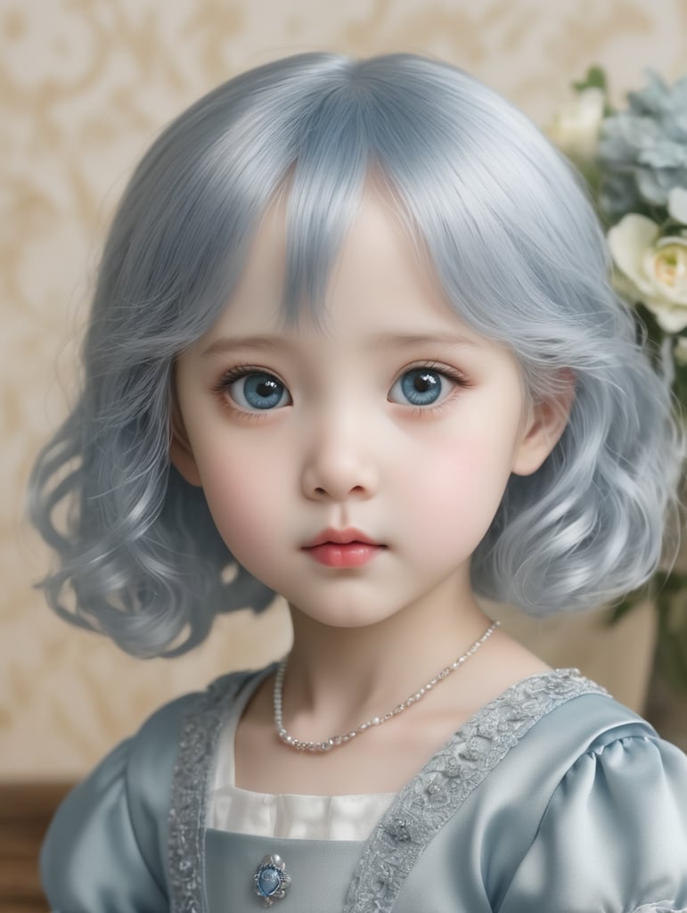 a unique real ai silver and blue girl
