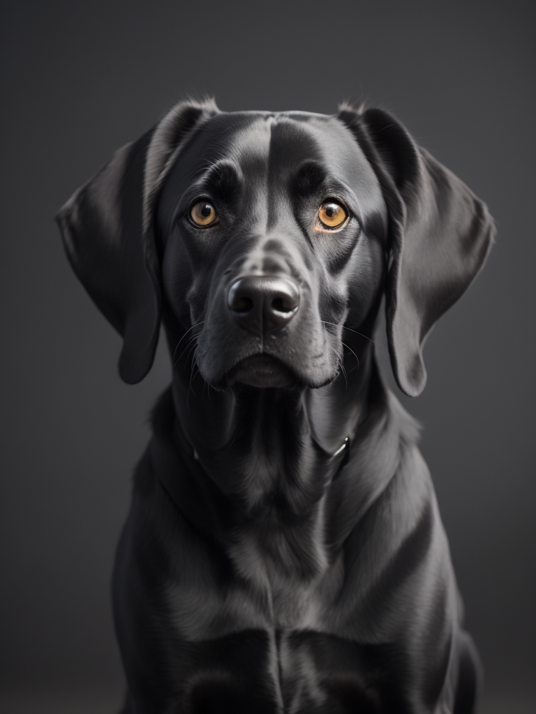 black dog on a black background