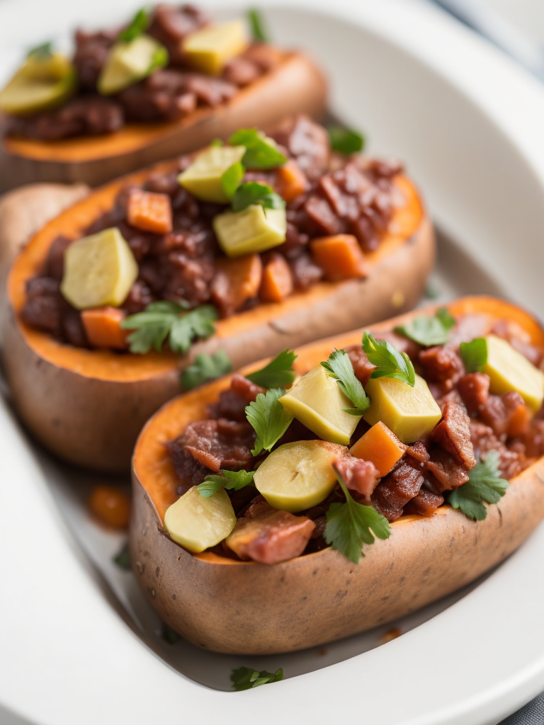 Cuban corned beef Stuffed Sweet Potatoes