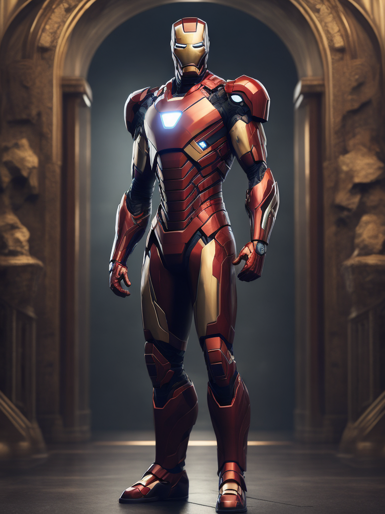 Elon Musk in the Iron Man suit from the Marvel Universe, Full body, high definition, photography, cinematic, detailed character portrait, detailed and intricate environment,