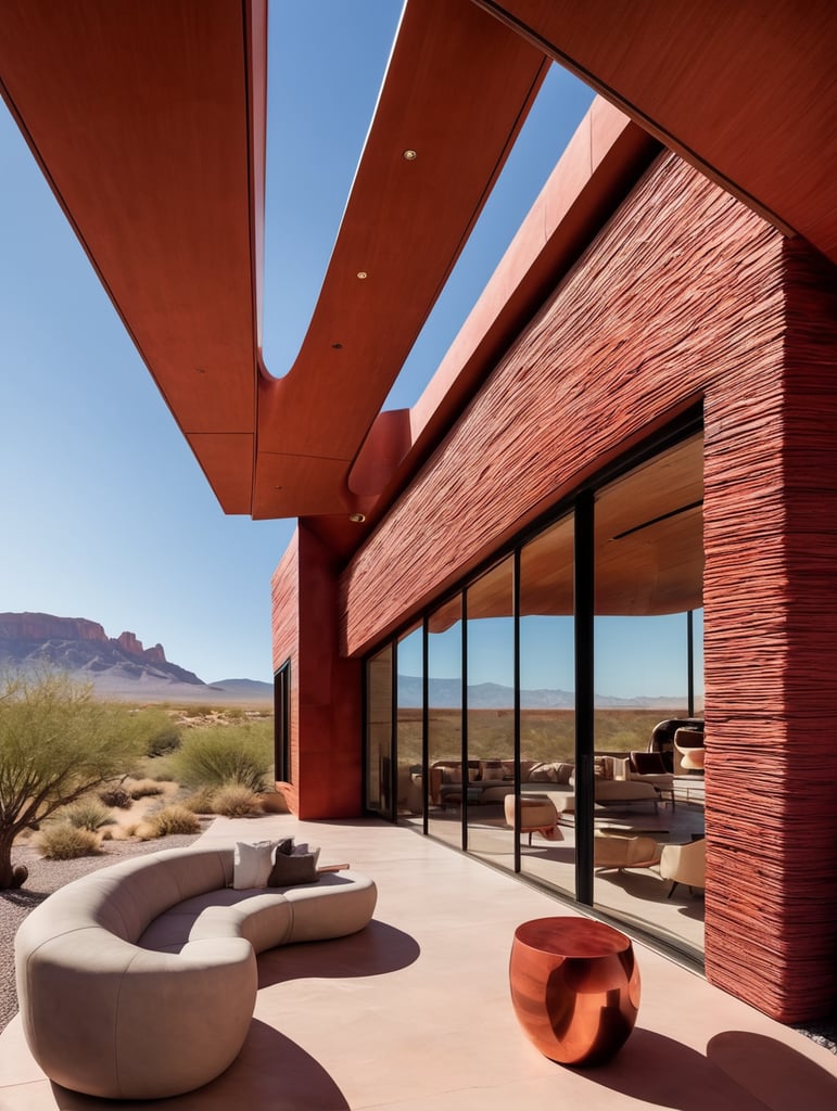 modern organic contemporary red rock desert house
