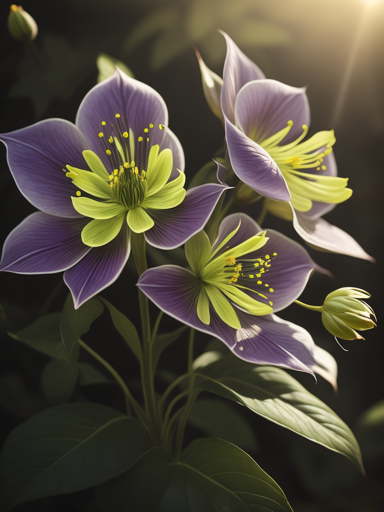 цветы морозник, очень яркие цвета, светит солнце в саду