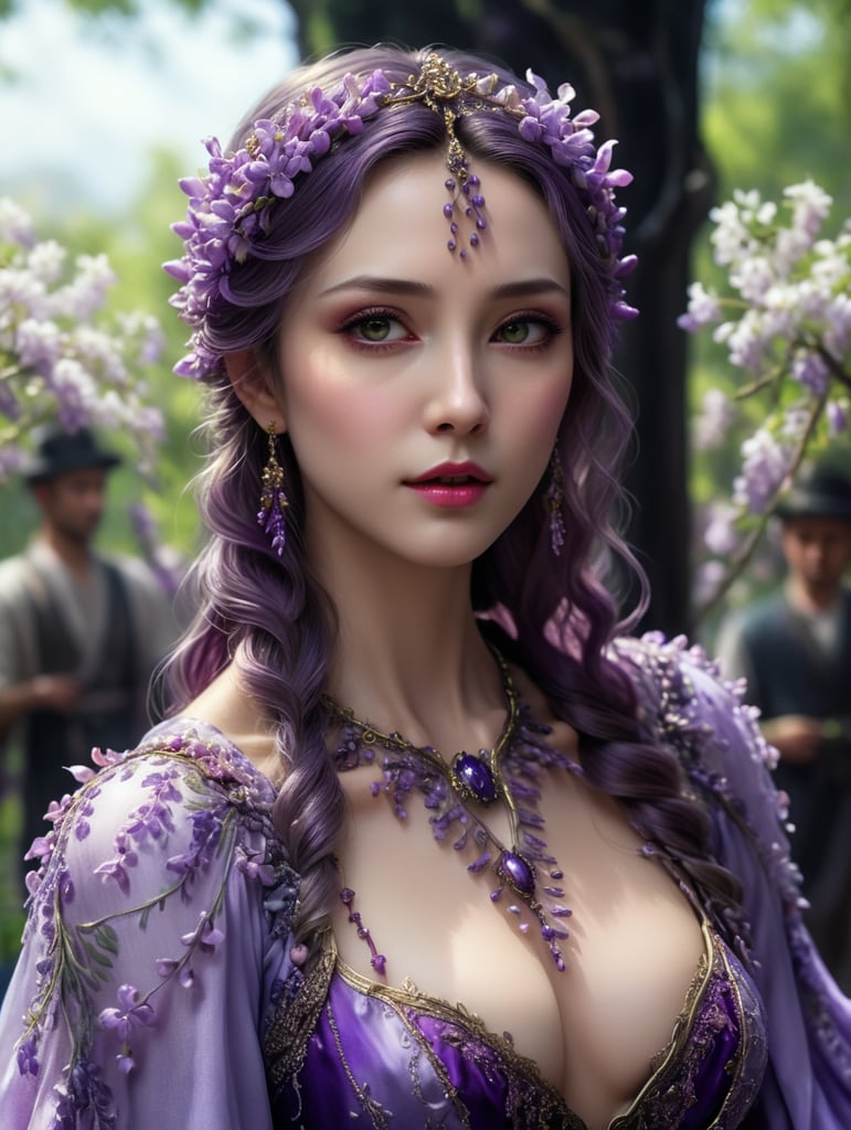 Make concept references for wisteria themed costume
