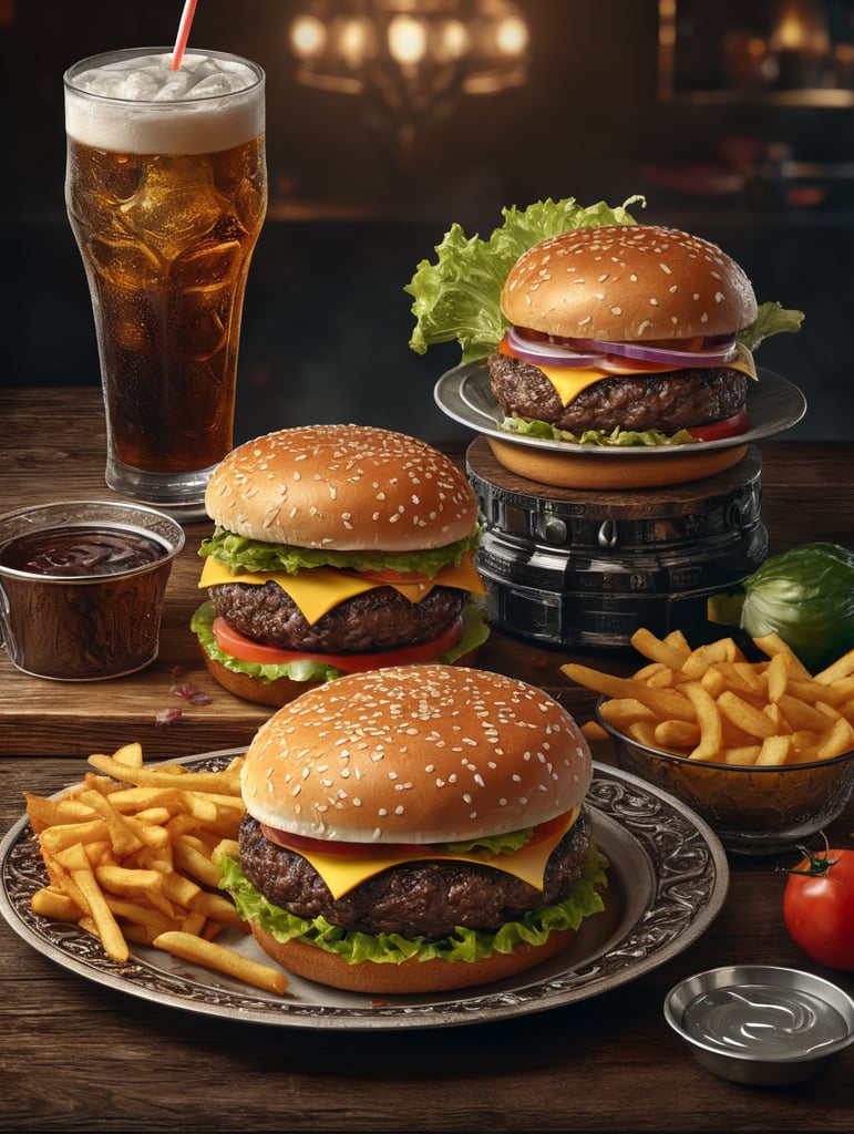 flyer com Hamburger e refrigerante vector