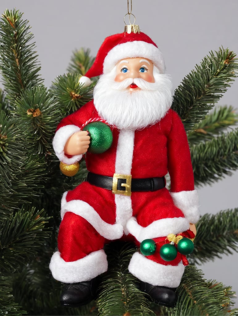 santa claus as a christmas toy for the christmas tree