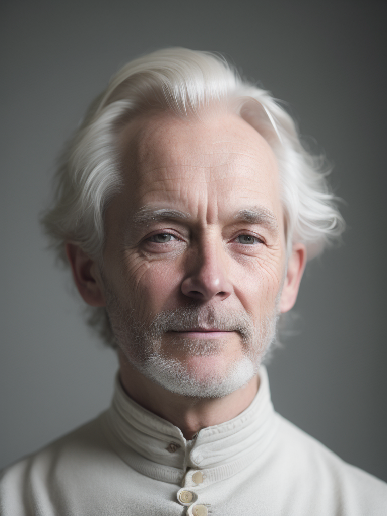 A picture of a 50-years old scandinavian man from the year of 1677