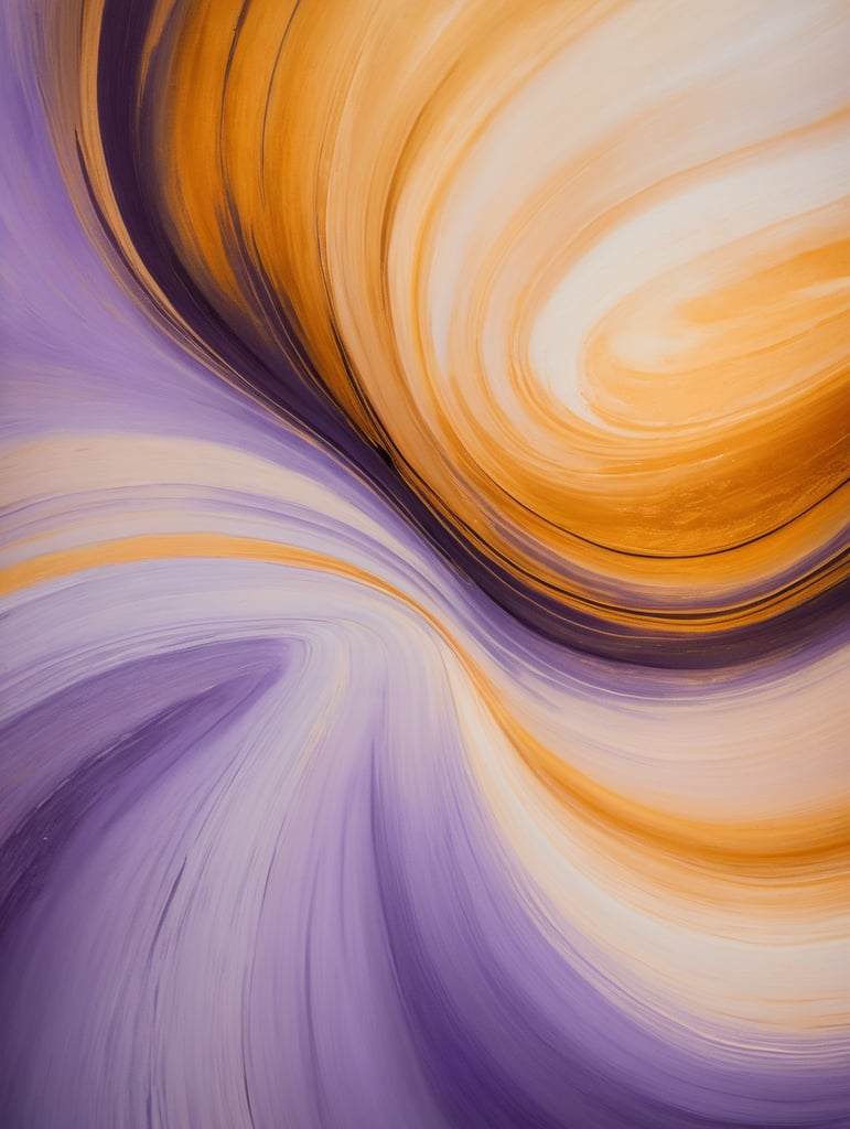 Abstract swirling patterns of lavender and golden hues blending seamlessly, creating a vibrant and dynamic visual. Use these captivating paint textures as a foundation for your brand's supporting backgrounds, exuding a sense of creativity and fluidity. The view from the top offers a unique perspective, capturing the essence of liquid movement and energy
