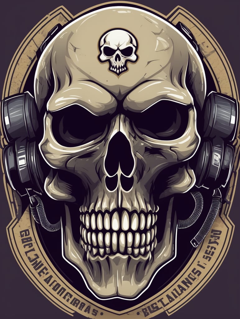 Skull detailed esports gaming logo, vector image