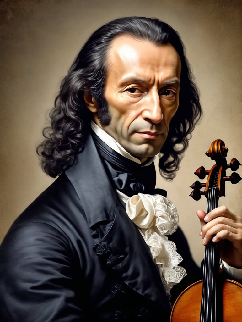 Portrait Niccolò Paganini - That is why Paganini is known as the devil's violinist.