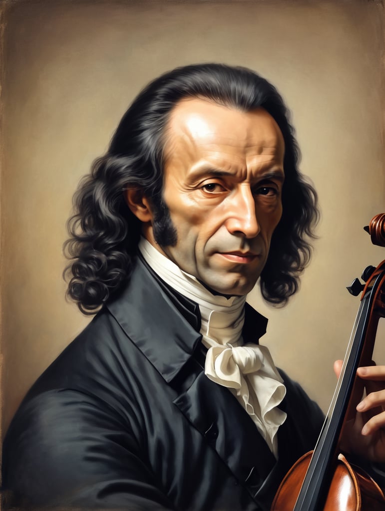 Portrait Niccolò Paganini - That is why Paganini is known as the devil's violinist.