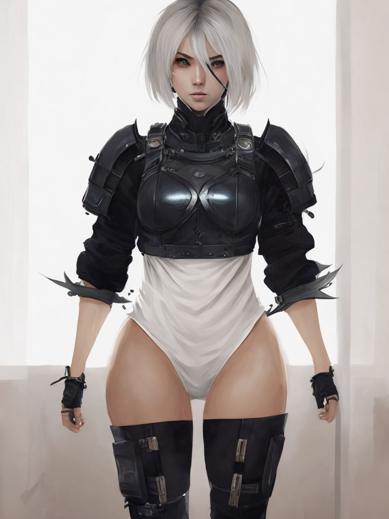 portrait 2B YoRHa, NieR-Automata, long shot, detailed