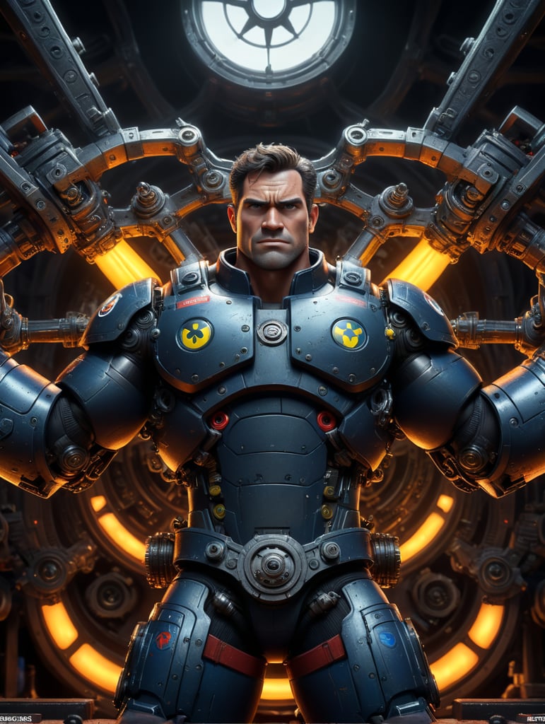 Disney Pixar style mechanic with spread arms