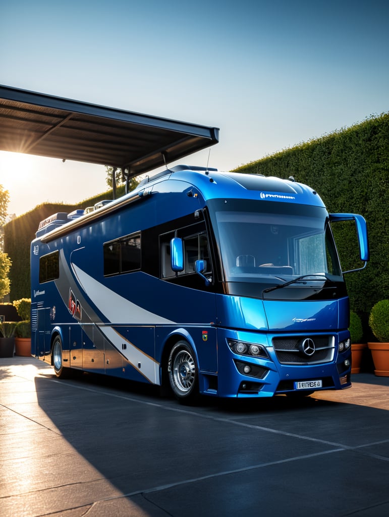 formula one motorhome, terrace, sunshine, dj, formula one car, blue