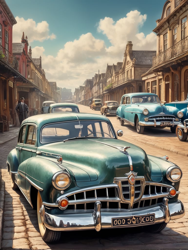 Old ancient car drawing