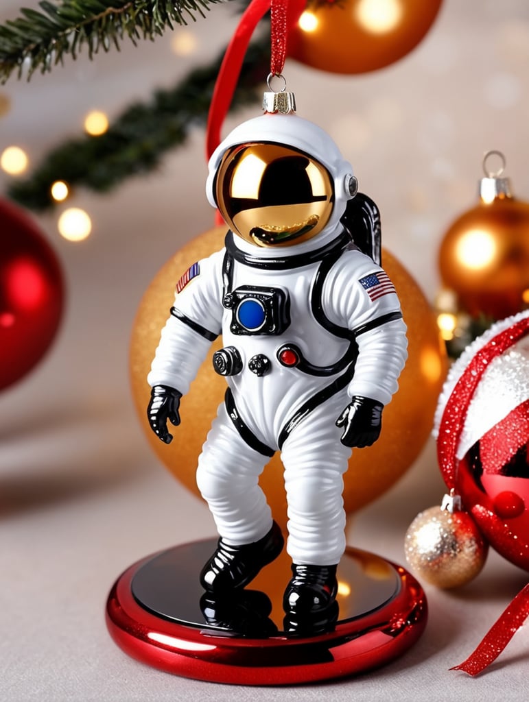 astronaut small glass glass figure, Christmas toy for the Christmas tree