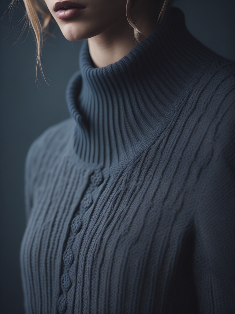 A close up of a knitted sweater, studio lighting, professional photography, ultrafine detailed, postminimalism, ultrafine detail, behance hd, high detail