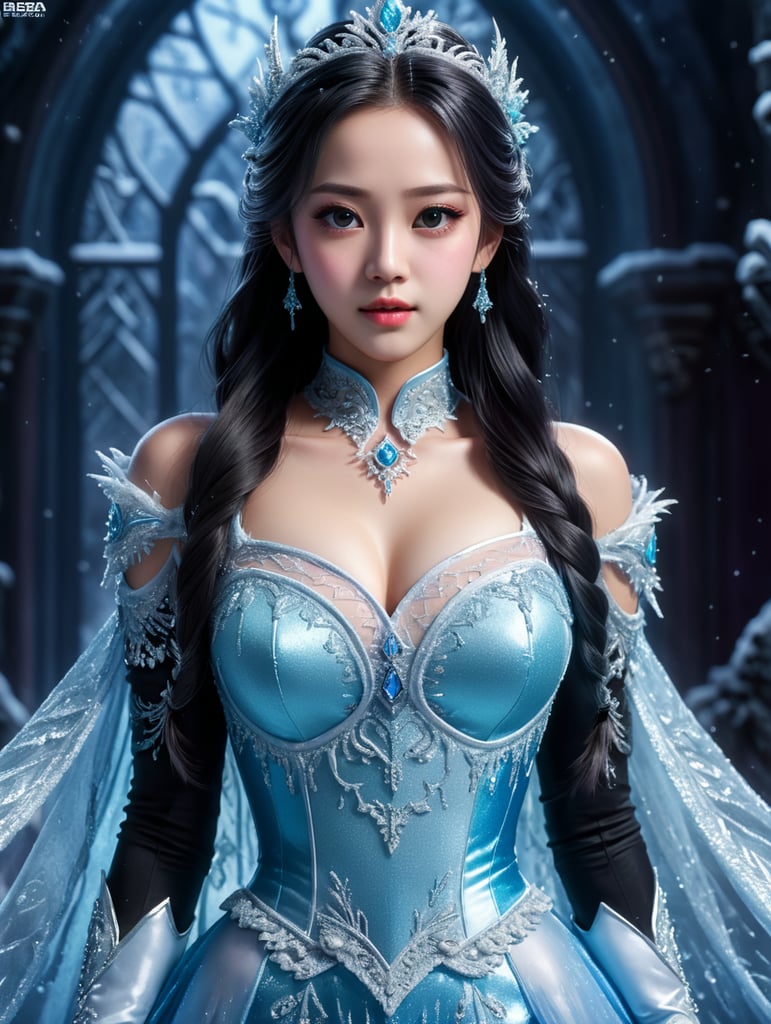 Jisoo from Blackpink wearing a Elsa Costume from Frozen