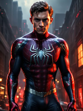 Premium Free ai Images | tom holland in red spiderman costume