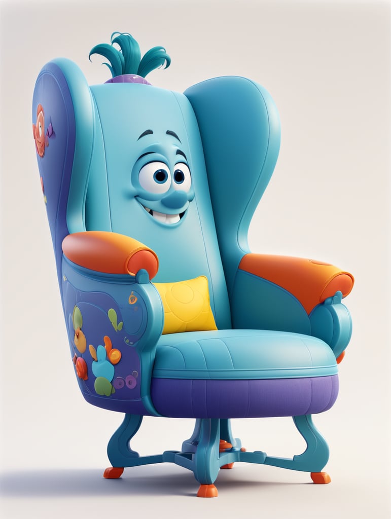 Beauty armchair, concept art by a senior artist, 3D Style, game, stylized cartoon, isolated on white, Inspired by trends, detailed painting, mobile, playrix, mobile