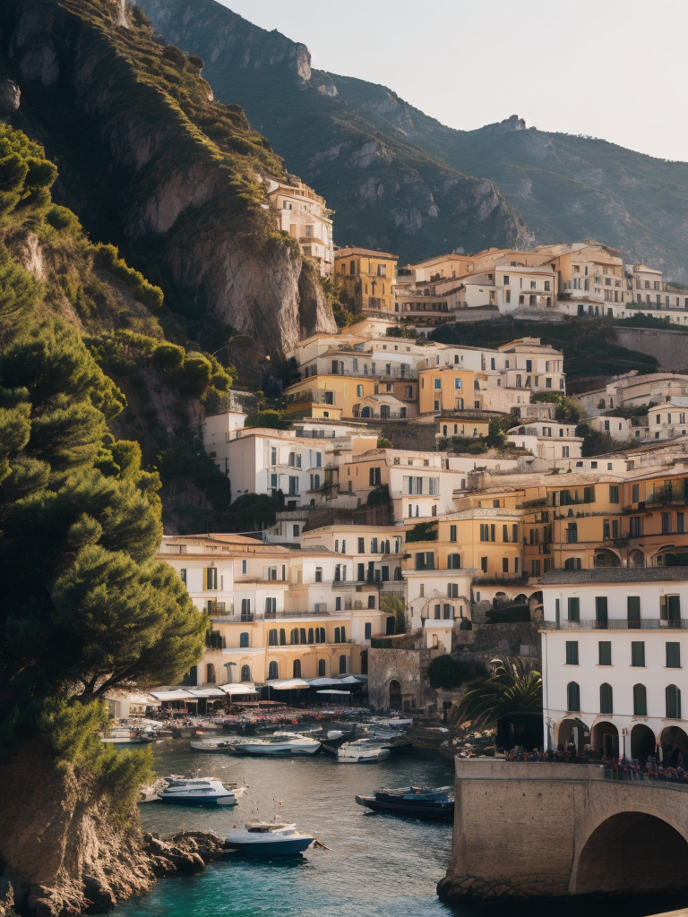 amalfi coast, Vibrant colors, High detail,