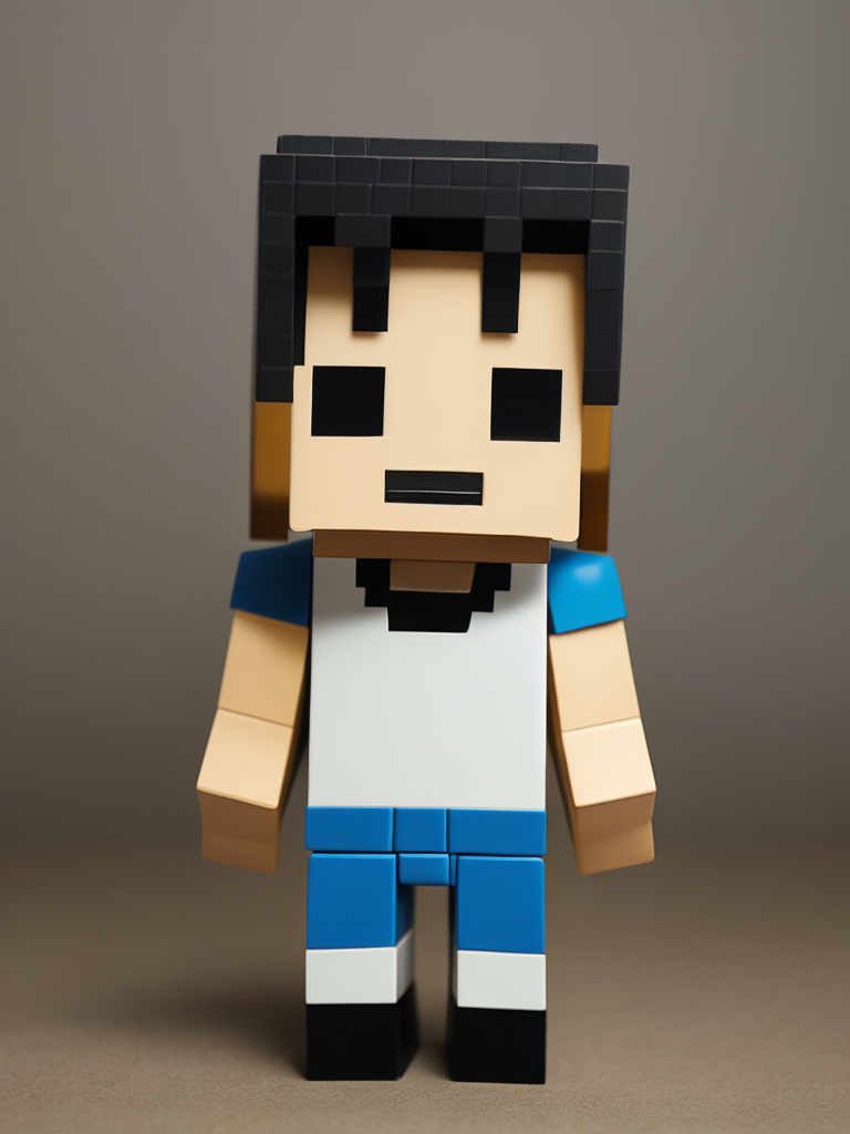 portrait of a Minecraft funko pop plastic toy