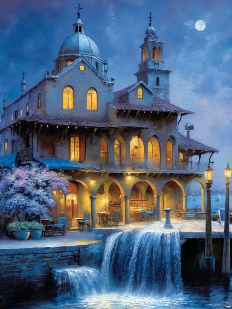 Venice folk art jigsaw Thomas kinkade style