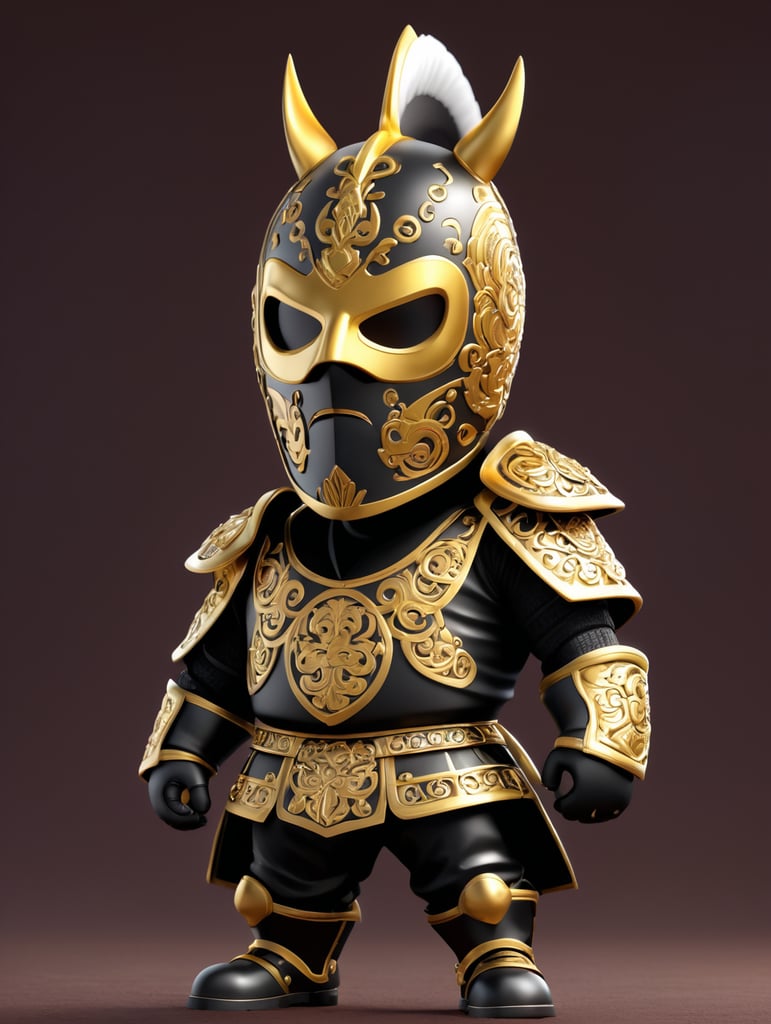 Mexican luchador, masked, with an outfit that depicts or is based in a medieval knight, using silver, golden and black motives for it.