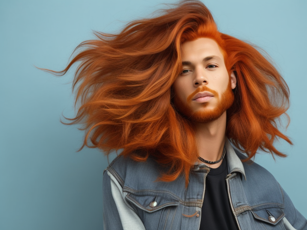 black man with ginger hair, professional photo, sharp on details