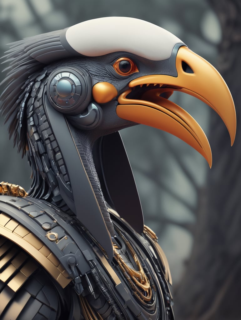 cyber Hornbill 3d digital art, 4k high resolution hd untra,