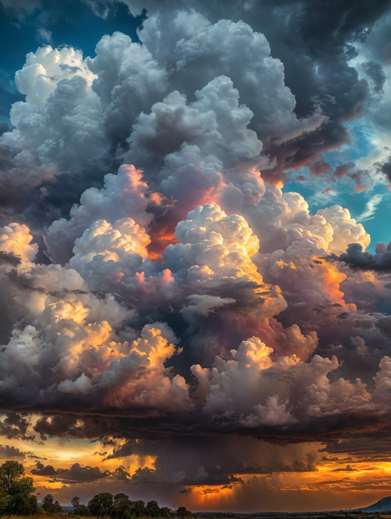 Cloudy background with vibrant coloe