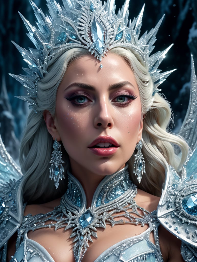 Lady Gaga ice princess with diamonds music video, 4k, FUll HD