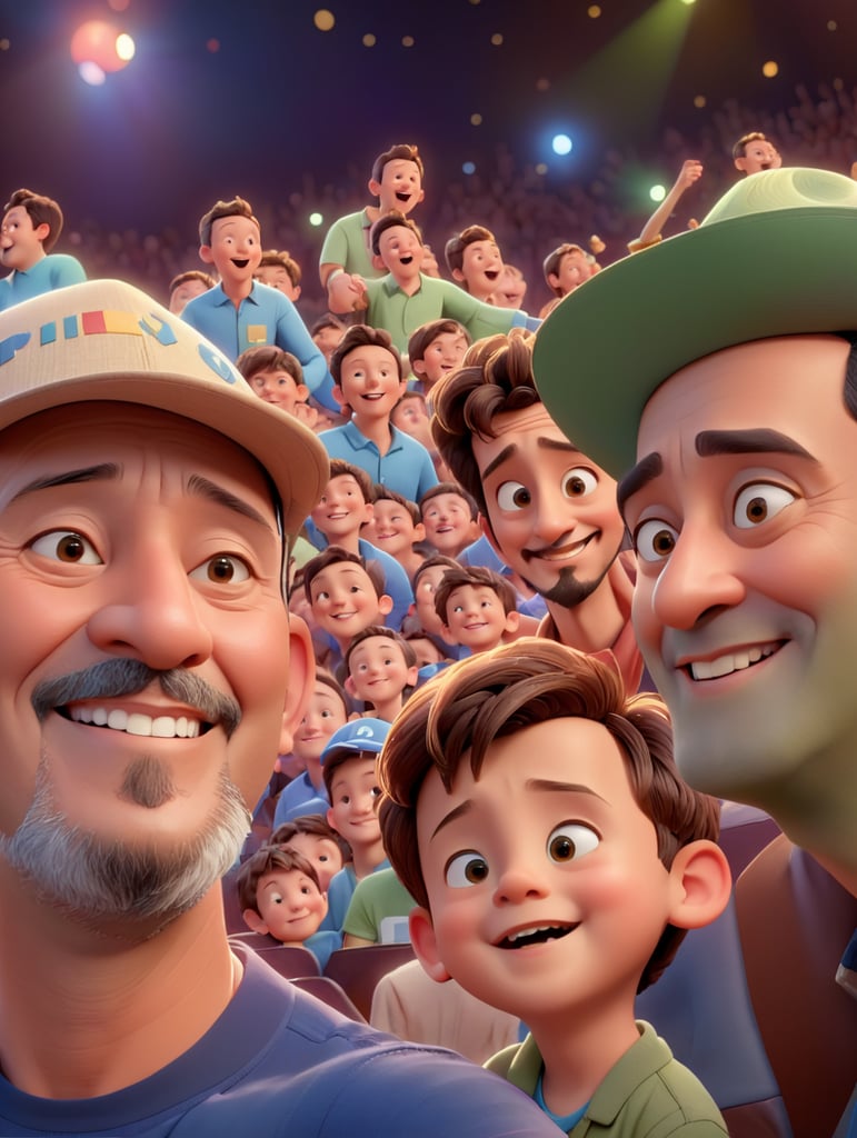 Father and son at concert