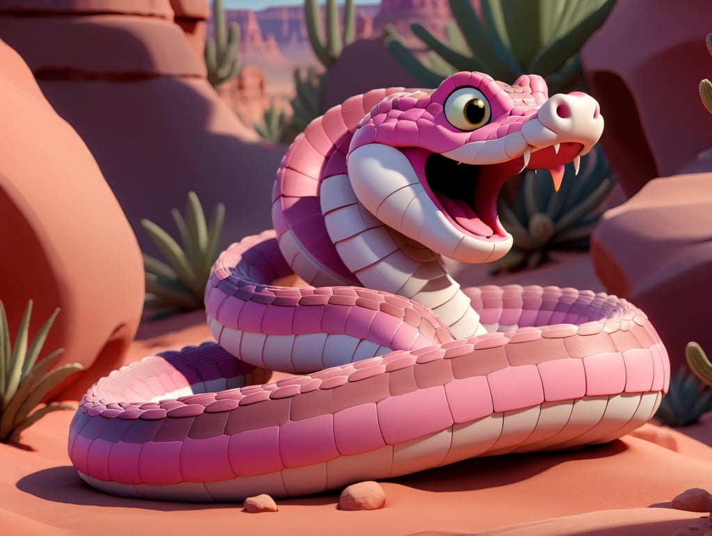 grand canyon pink rattlesnake in the desert
