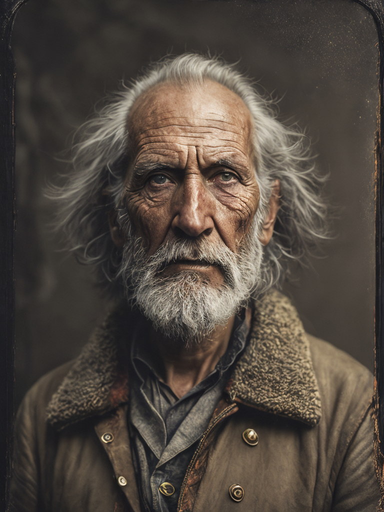 a wet plate photograph of a grizzled old sea captain