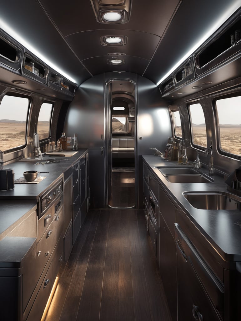Futuristic airstream trailer
