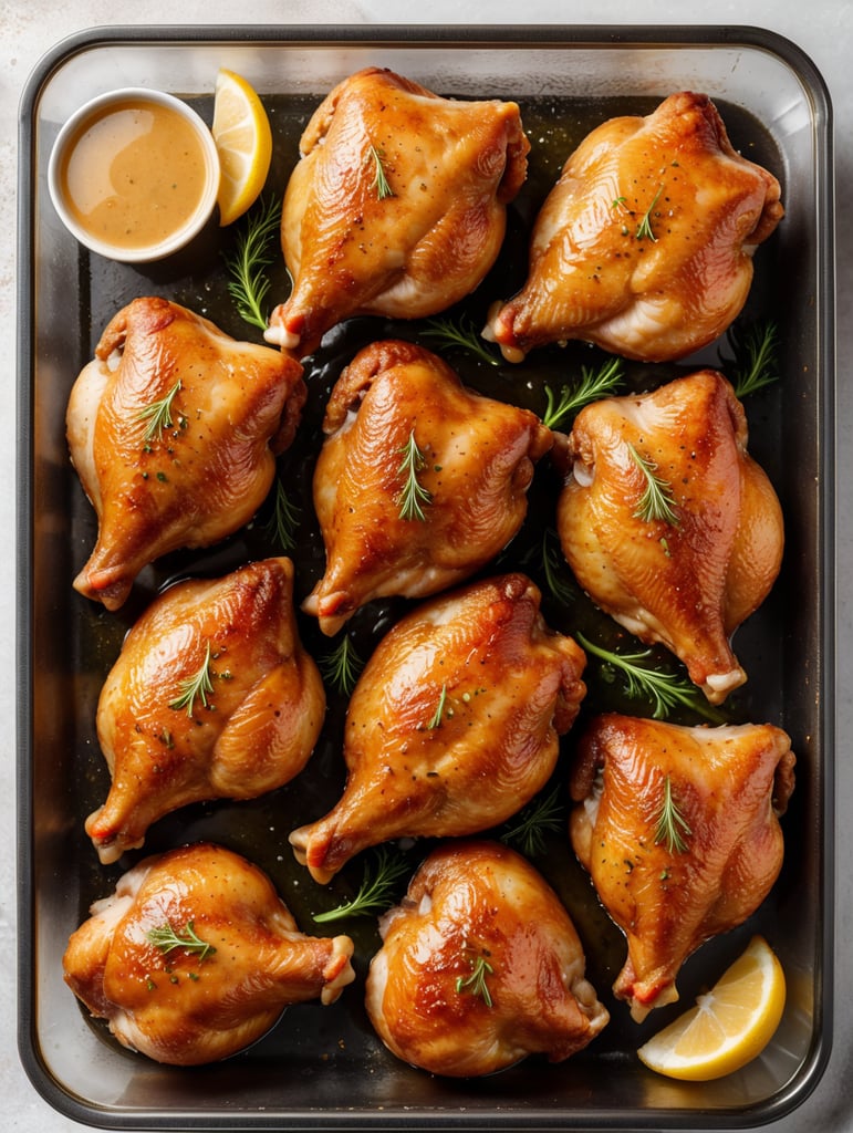 chicken legs prepared for frying in a transparent plastic tray, top view, isolated, mockup